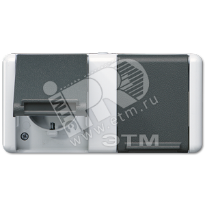 Двойная горизонтальная SCHUKO-розетка 16A 250V~ для накладного монтажа IP44 - JUNG