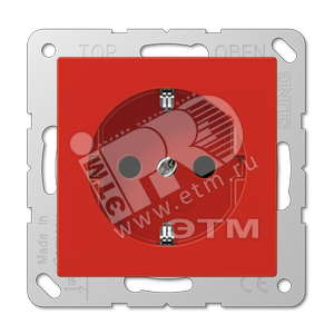 Розетка штепсельная SCHUKO 16A 250V термопласт красная (A520BFRT) - JUNG