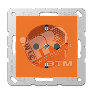 Розетка штепсельная SCHUKO 16A 250V с защитой от детей термопласт оранжевая (A520KIBFO) - JUNG