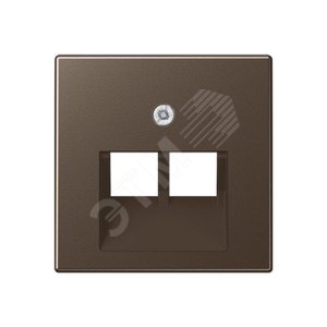 Накладка 2-ой телефонной/компютерной розетки  IAE/UAE (1X8-пол.)  Серия A500  Материал- термопласт  Цвет- мокко