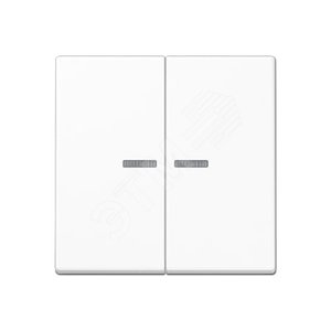 Клавиша 2-я для выключателей и кнопок  с окошком для подсветки. Серия A500  Материал- термопласт  Цвет- белый