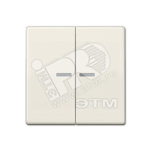 Клавиши для сдвоенного выключателя с окошком для подсветки  слоновая кость