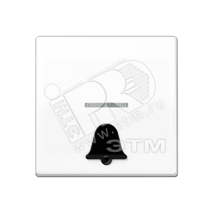 Клавиша для выключателя с символом  звонок   белая