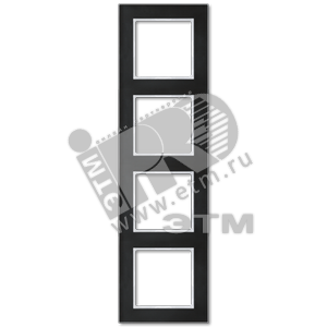 Рамка 4-я для горизонтальной/вертикальной установки  Серия- ACreation  Материал- стекло  Цвет- черный - JUNG
