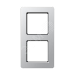 Рамка 2-я для горизонтальной/вертикальной установки  Серия- AFlow  Материал- термопласт. Цвет- алюминий