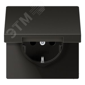 Штепсельная розетка SCHUKO 16A 250V~ с защитой от детей и откидной крышкой  антрацит