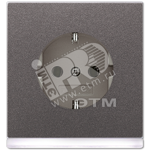 Штепсельная розетка SCHUKO 16A 250V~ с LED-подсветкой  алюминий