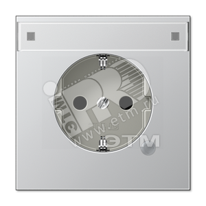 Розетка штепсельная SCHUKO 16A 250V с полем для надписи и индикацией напряжения алюминий - JUNG