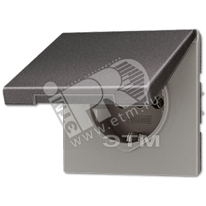 Штепсельная розетка SCHUKO 16A 250V~ с откидной крышкой  антрацит - JUNG