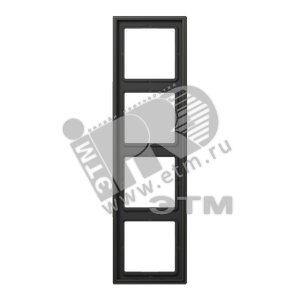 Рамка 4-я для горизонтальной/вертикальной установки  Серия- LS990  Материал- металл  Цвет- антрацит - JUNG