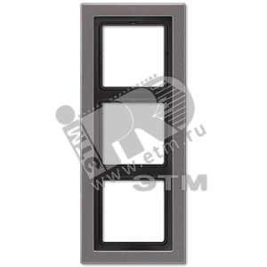Рамка 3-я для горизонтальной/вертикальной установки  Серия- LS-Design  Материал- металл  Цвет- антрацит