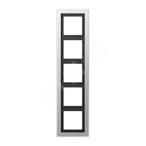 Рамка 5-я для горизонтальной/вертикальной установки  Серия- LS-Design  Материал- дуропласт  Цвет- алюминий - JUNG