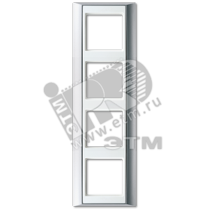 Рамка 4 поста для серии Aplus алюминий-белый