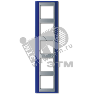 Рамка 5-кратная для серии Aplus  синий-алюминий