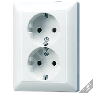 ECO Двойная SCHUKO-розетка с рамкой, 16A, 250V  сл. кость (AS5020U/1) - JUNG