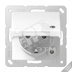 Штепсельная розетка SCHUKO 16A 250V~ с крышкой и индикацией напряжения  слоновая кость (AS520BFKOKL) - JUNG