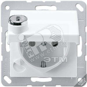 Розетка штепсельная SCHUKO 16A 250V с крышкой и замочным механизмом слоновая кость (AS520BFSLKL) - JUNG
