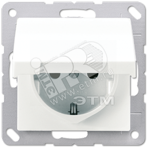 Розетка штепсельная SCHUKO 16A 250V с откидной крышкой белая - JUNG