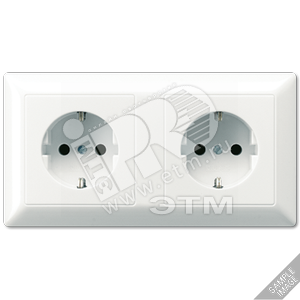 Розетка штепсельная SCHUKO 16A 250V сдвоенная полная плата слоновая кость