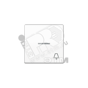 Клавиша для выключателя с окошком для подсветки и символом  звонок   белая