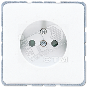 Розетка 16А 250V/10А 250V двухполюсная с заземлением белая франко-бельгийский стандарт - JUNG