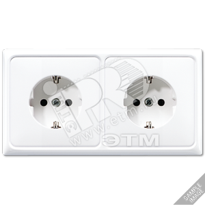 Розетка штепсельная SCHUKO 16A 250V сдвоенная полная плата термопласт слоновая кость