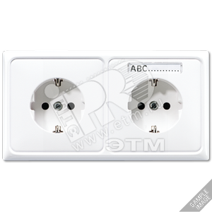 Штепсельная розетка SCHUKO 16A 250V~ сдвоенная, с полем для надписи  термопласт  оранжевая (CD522NABFO) - JUNG