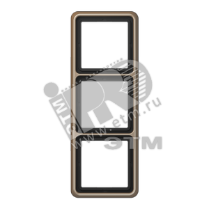 Рамка 3 поста универсальная золотая бронза
