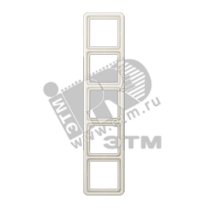 Рамка 5 постов универсальная ударопрочная слоновая кость