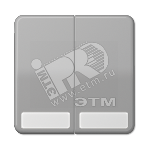 Клавиши для сдвоенных выключателей и кнопок с полем для надписи  серые