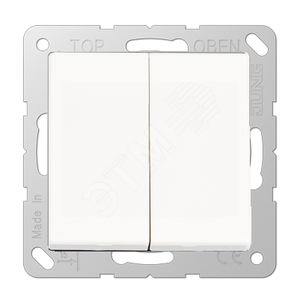 ECO Выключатель 2-клавишный 10АХ, 250В АС, белый (EP405U/1WW)
