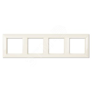 Рамка 4-местная для вертикальной и горизонтальной установки. Серия- Eco Profi. Материал- термопласт. Цвет- слоновая кость.