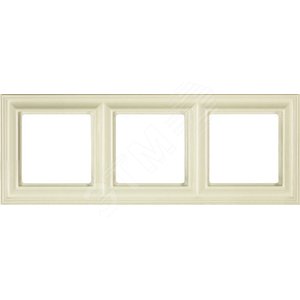Рамка 3-местная для вертикальной и горизонтальной установки. Серия- Eco DECO. Материал- термопласт. Цвет- слоновая кость.