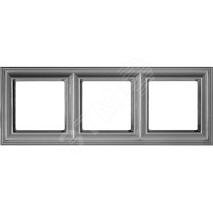 Рамка 3-местная для вертикальной и горизонтальной установки. Серия- Eco DECO. Материал- термопласт. Цвет- алюминий (крашеный) - JUNG