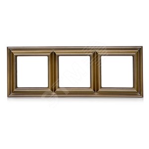 Рамка 3-местная для вертикальной и горизонтальной установки. Серия- Eco DECO. Материал- термопласт. Цвет- антик. - JUNG