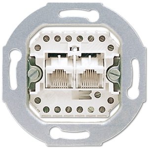 Розетка универсальная телефон/компьютер (RJ45) 2-ная, (неэкранированная)   категория 3  Механизм. - JUNG