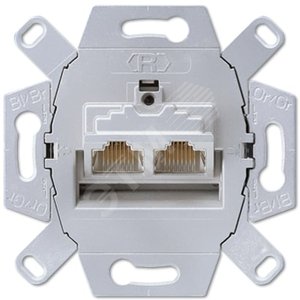 Розетка универсальная телефон/компьютер (RJ45) 2-ная, (экранированная)   категория 6  Механизм. - JUNG