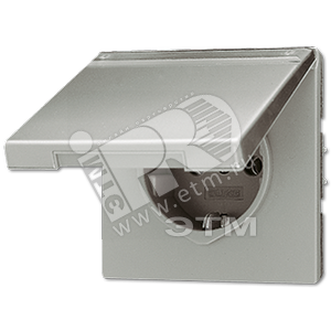 Розетка штепсельная SCHUKO 16A 250V с откидной крышкой и полем для надписи благородная сталь - JUNG