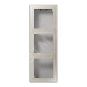 Коробка для накладного монтажа с негорючим основанием 3-я  для горизонтальной/вертикальной установки  в комплекте с рамкой  для установки устройств и накладок серии LS990  Материал- лакированный дуропласт  Цвет- нержавеющая сталь