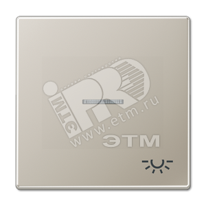 Клавиша для выключателя с подсветкой и символом  освещение   благородная сталь