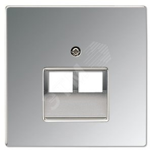 Накладка для 2-ой телефонной/компютерной розетки  IAE/UAE (1X8-пол.)  Серия LS990  Материал- металл  Цвет- полированный хром