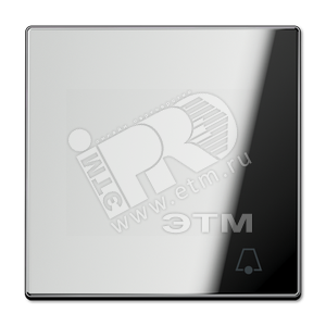 Клавиша для выключателя и кнопки с символом  звонок   полированный хром