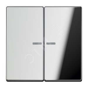 Клавиша 2-я для выключателей и кнопок  с окошком для подсветки. Серия LS990  Материал- металл  Цвет- полированный хром