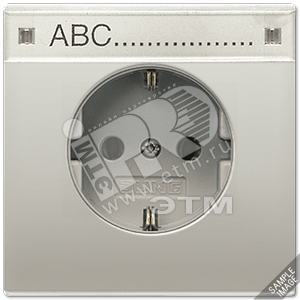Розетка штепсельная SCHUKO 16A 250V с защитой от детей и полем для надписи металл цвета золота - JUNG