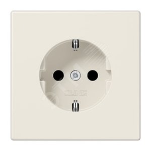 Штепсельная розетка SCHUKO одинарная, с заземлением, без шторок, 16A, 250В  (механизм + накладка, без рамки). Серия LS990  Материал- дуропласт  Цвет- слоновая кость - JUNG