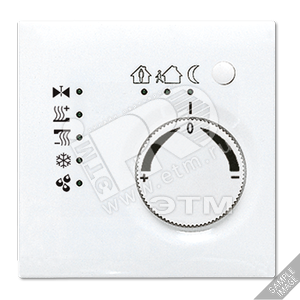KNX-регулятор с шинным сопряжением с ручкой для установки температуры  светло-серый - JUNG