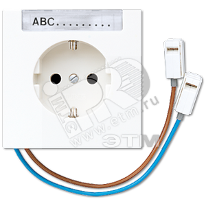 Штепсельная розетка SCHUKO 16A, 250V~ с полем для надписи и подцветкой  белая - JUNG