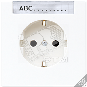 Розетка штепсельная SCHUKO 16A 250V с защитой от детей и полем для надписи светло-серая - JUNG