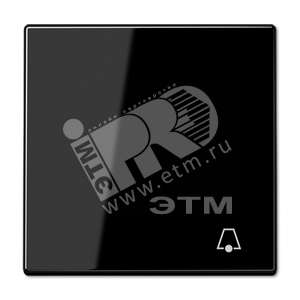 Клавиша для  выключателя с символом  звонок   черная