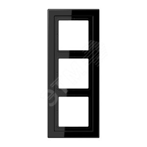 Рамка 3-я для горизонтальной/вертикальной установки  Серия- LS-Design  Материал- дуропласт  Цвет- черный - JUNG
